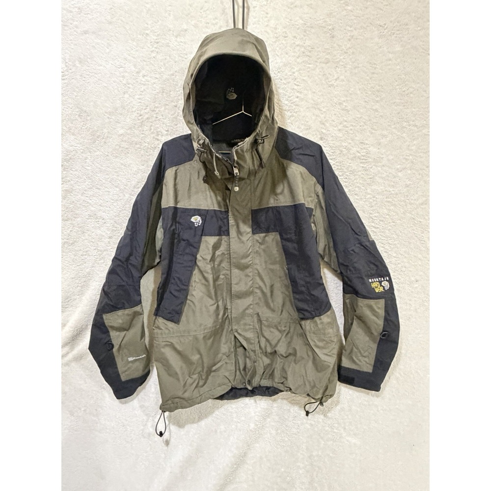Mountain Hardware Conduit Rain Jacket Men's Size Medium Olive Black Ski Hiking